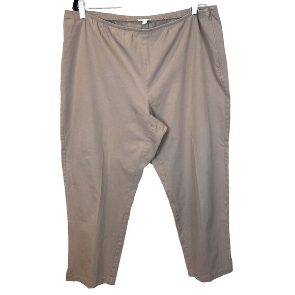 Eileen Fisher Pants - Eileen Fisher XL Stone Organic Cotton Stretch Slim Ankle Pant Side Zip 38 Waist